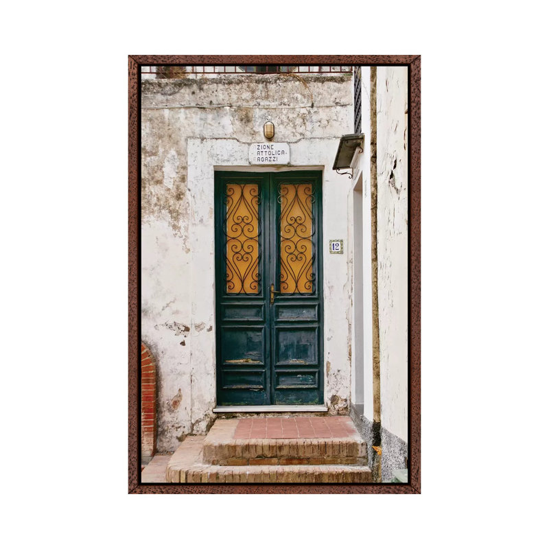 Italian Door No 12 by Susan Vizvary - Print on Canvas, 101.6 cm H x 66.04 cm W, Classic Brown Wood Framed