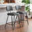 Bar Stools Set of 2 with PU Leather Upholstery and Metal Frame-227692736