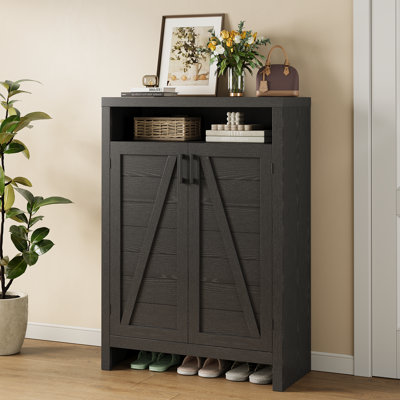 6-Tier 24 Pairs Shoe Cabinet With Doors And Adjustable Shelves