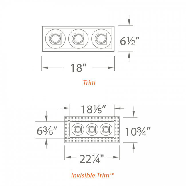 Tesla 18'' 68 Watt Dimmable Air-Tight Multi-Spotlight Recessed Lighting Kit, Spot