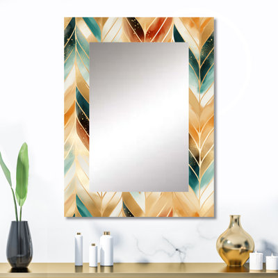 Maryterese Goldern doré chevron Reverie - grand miroir mural chevron