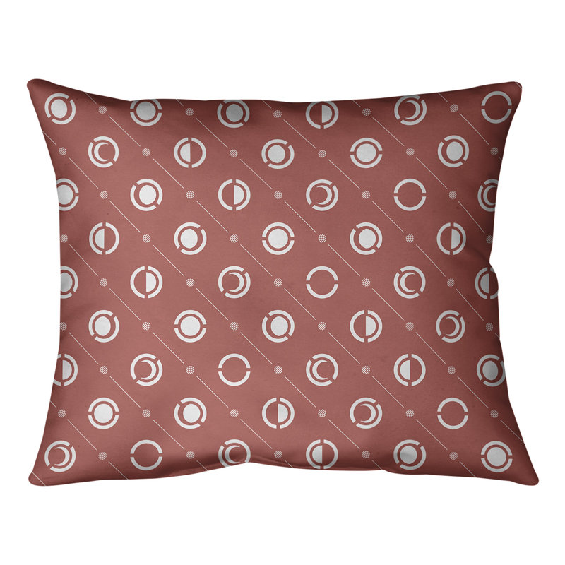 Coussin lombaire Moon phases, H 10 po x l 14 po, Rouge/blanc/gris, Duvet/plume