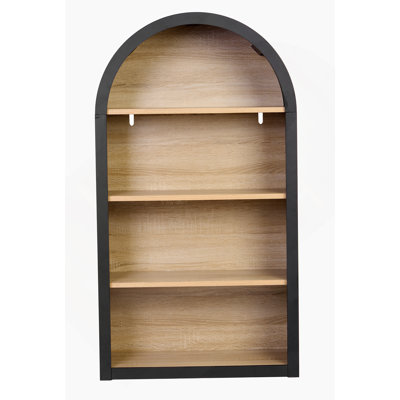 4-Tier Black Arched Bookshelf, 43" Tall Arched Bookcase With Storage Shelves
