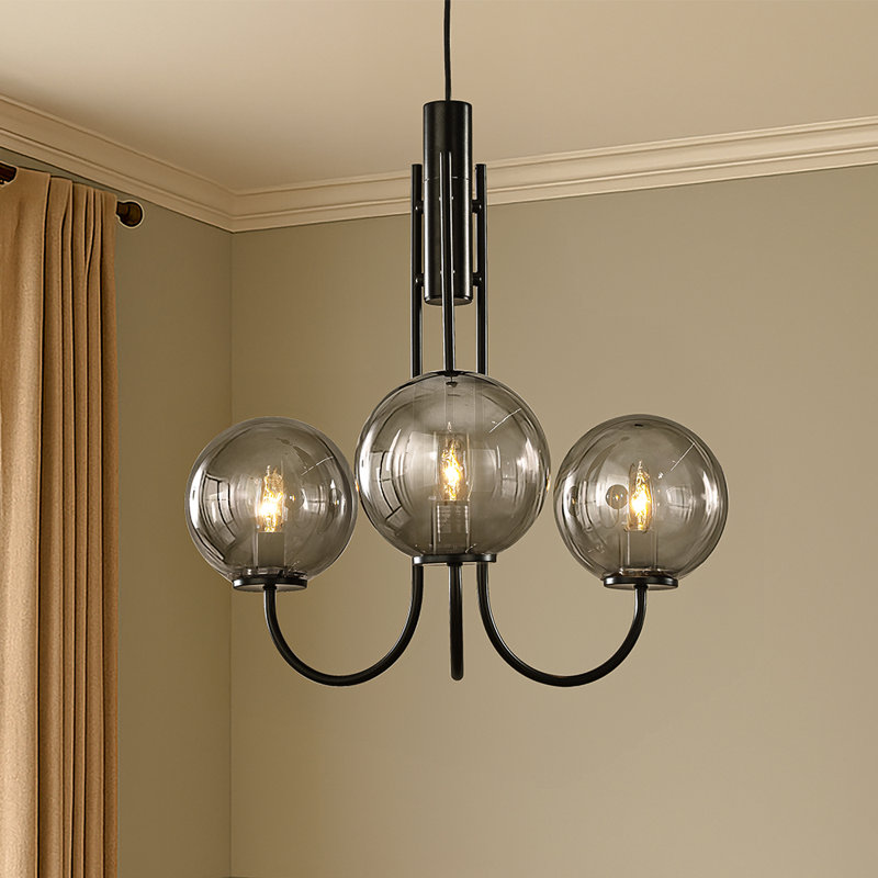 Gilmour 3-light 25'' Wide Modern Glam Glass Globe Bubble Chandelier Contemporary Sputnik Hand Blown Glass Pendant Light For Living Room Children's Room