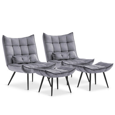 Fauteuil d'appoint moderne avec repose-pieds Solara