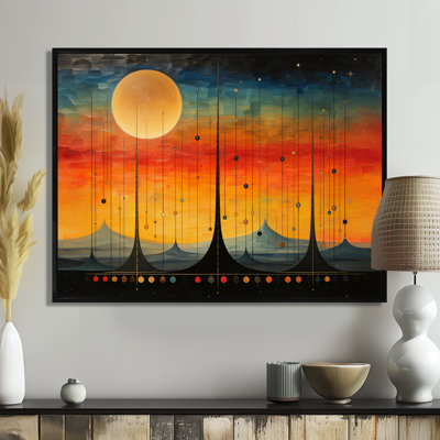 Nocturnal Full Moon Mountain Dreamscapes - Abstract Landscape, reproduction d'art mural