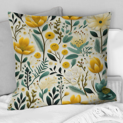 Boho Botanicals Boho Greens - Coussin décoratif abstrait Coral Reef multicolore azur - Coussin décoratif
