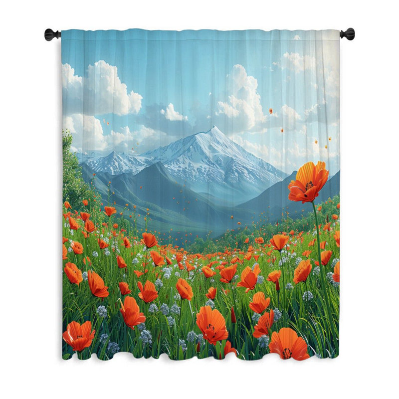 Rideau transparent en polyester Nekisha, L 50 po x L 96 po