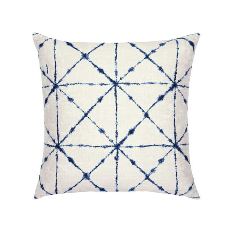 Trilogy Square Indoor/Outdoor Pillow Cover & Insert, 22"H x 22"W, Indigo
