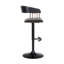 Tabouret de bar réglable en bois noir
