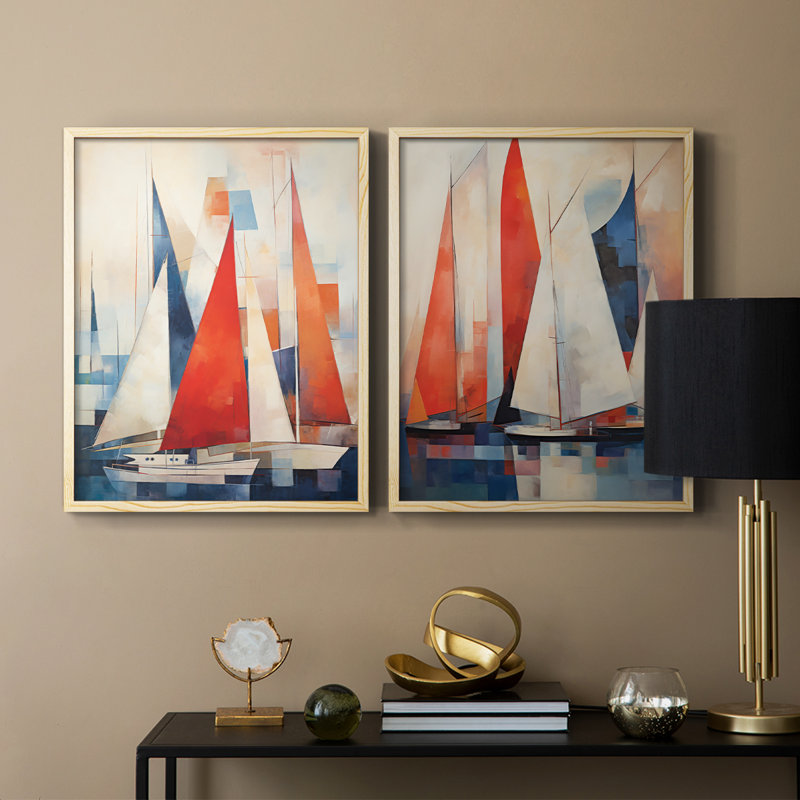 NAUTICAL Series CDVI - reproduction encadrée de qualité supérieure - prête à être accrochée - aucun clou requis - aucun clou requis