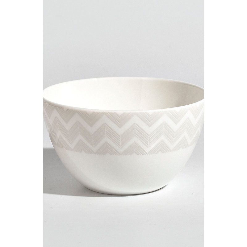Missoni Rice Bowl Zig Zag White Set 2 Pcs. Diam. 11.3" H 2.4 "