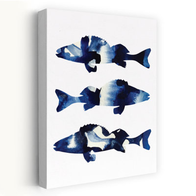 Art mural contemporain abstrait bleu marine