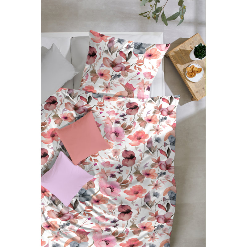 Cotton Floral Duvet Cover Set with Pillow Shams Included
