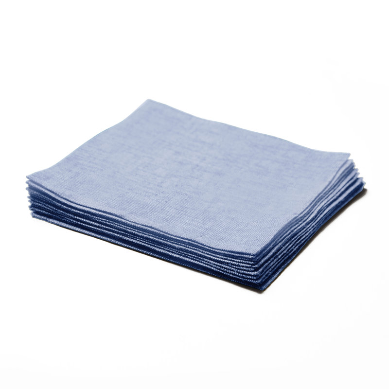 100% Pure Linen Cocktail Napkins - Athena, Chambray Blue