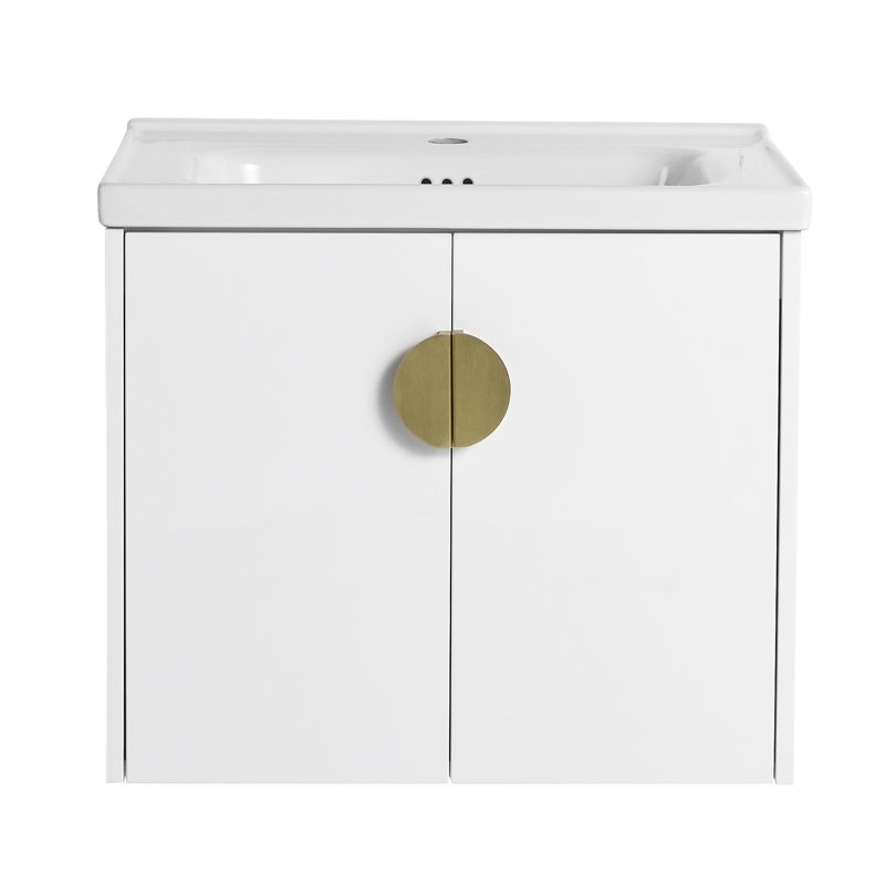 Meuble-lavabo à fixation flottante avec lavabo Callaghan, Blanc