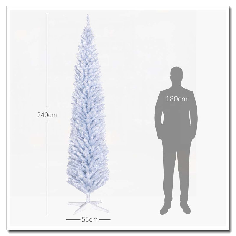 Arbre de Noël artificiel blanc 8 pi, Blanc