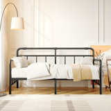 Metal Daybed, Premium Steel Slat Support to 1500lbs, Multifunctional Platform Beds for Bed Room, Living Room, Guest Room, Easy Assembly