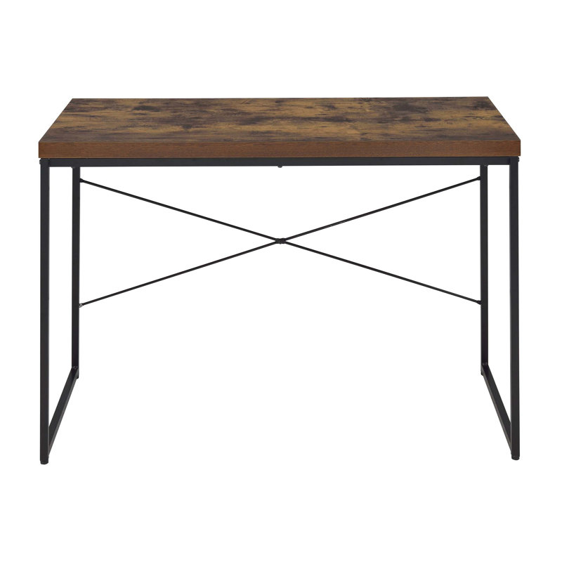 Writing Desk With Metal Sled Base, Brown