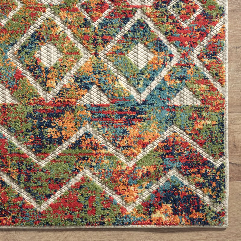 Jacoria Multicolor Indoor/Outdoor High-Low Performance Area Rug, Rectangle 2' x 3'