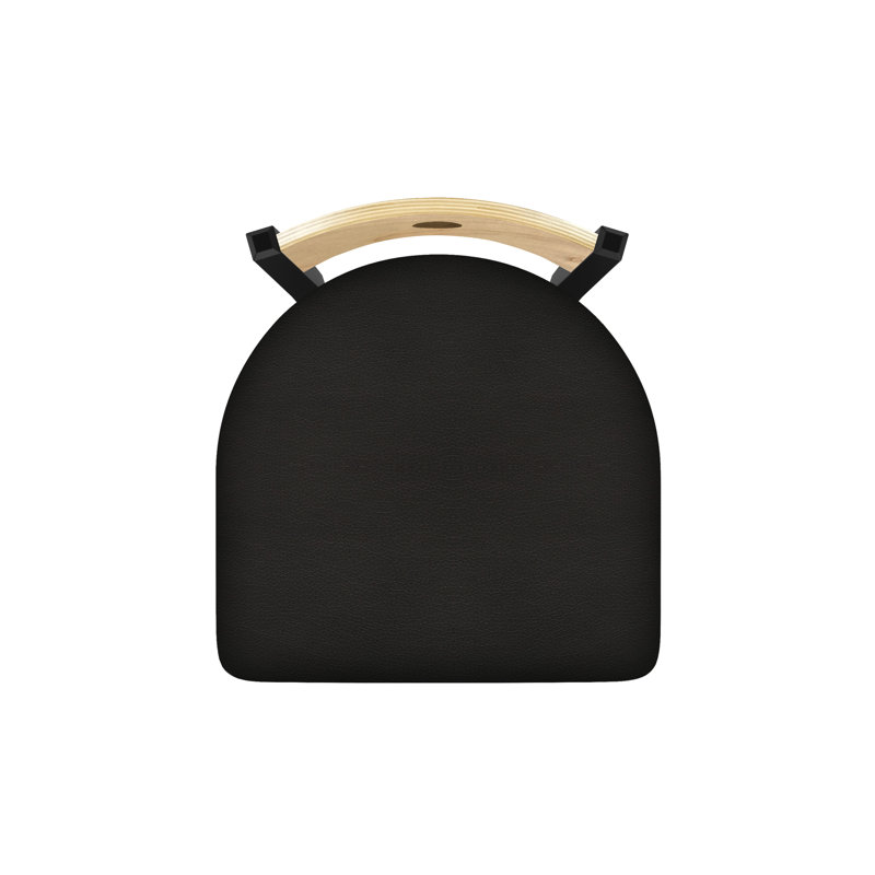 Tabouret pivotant Voltaire, Érable moyen, Noir froissé, Siège espresso Canter / finition érable naturel