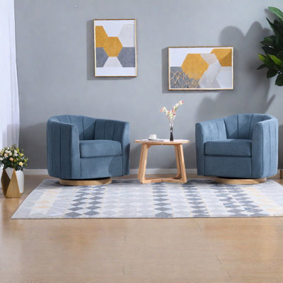 Swivel Accent Chairs With Storage, Chenille Wood Base, Modern Home Seat