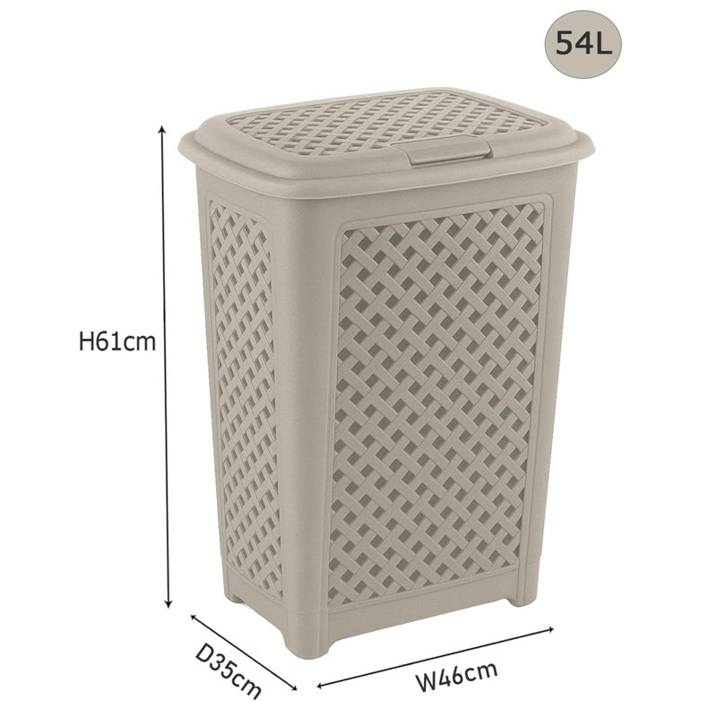 Plastic Laundry Basket, Cream