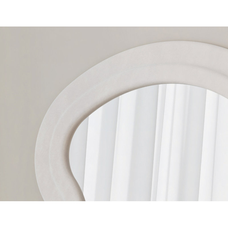 Flannel Full Length Wave White Floor Mirror With Stand For Bedroom Living Room Hanging Or Against The Wall