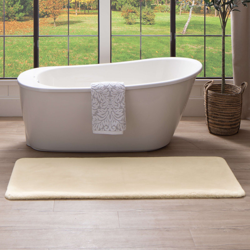 Ramos Non-Slip Bath Rug, Oatmeal, 24" W x 60" L