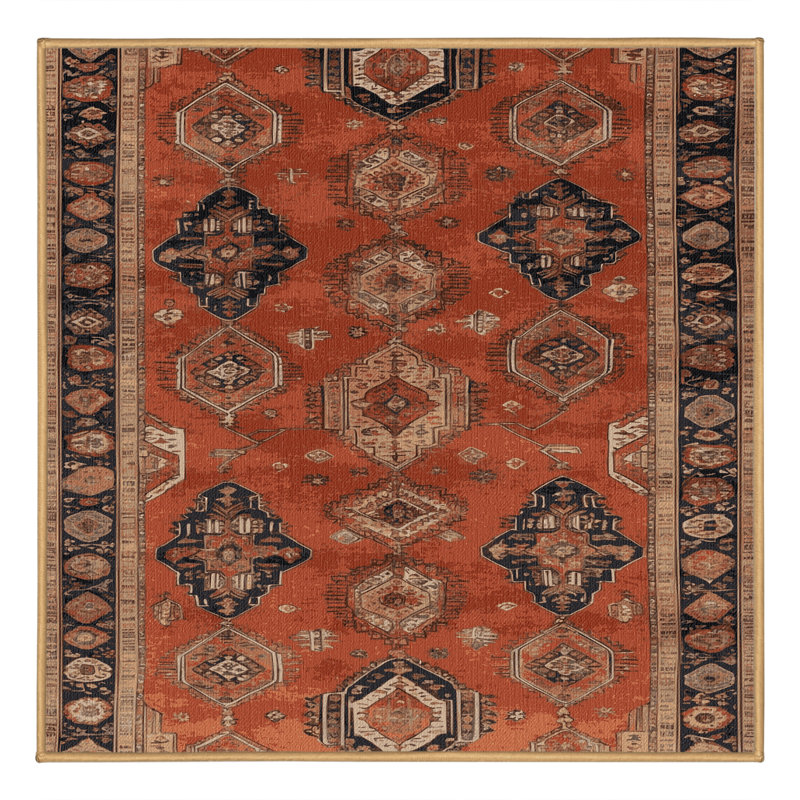 Tapis brun lavable à la machine, Carré 8 pi