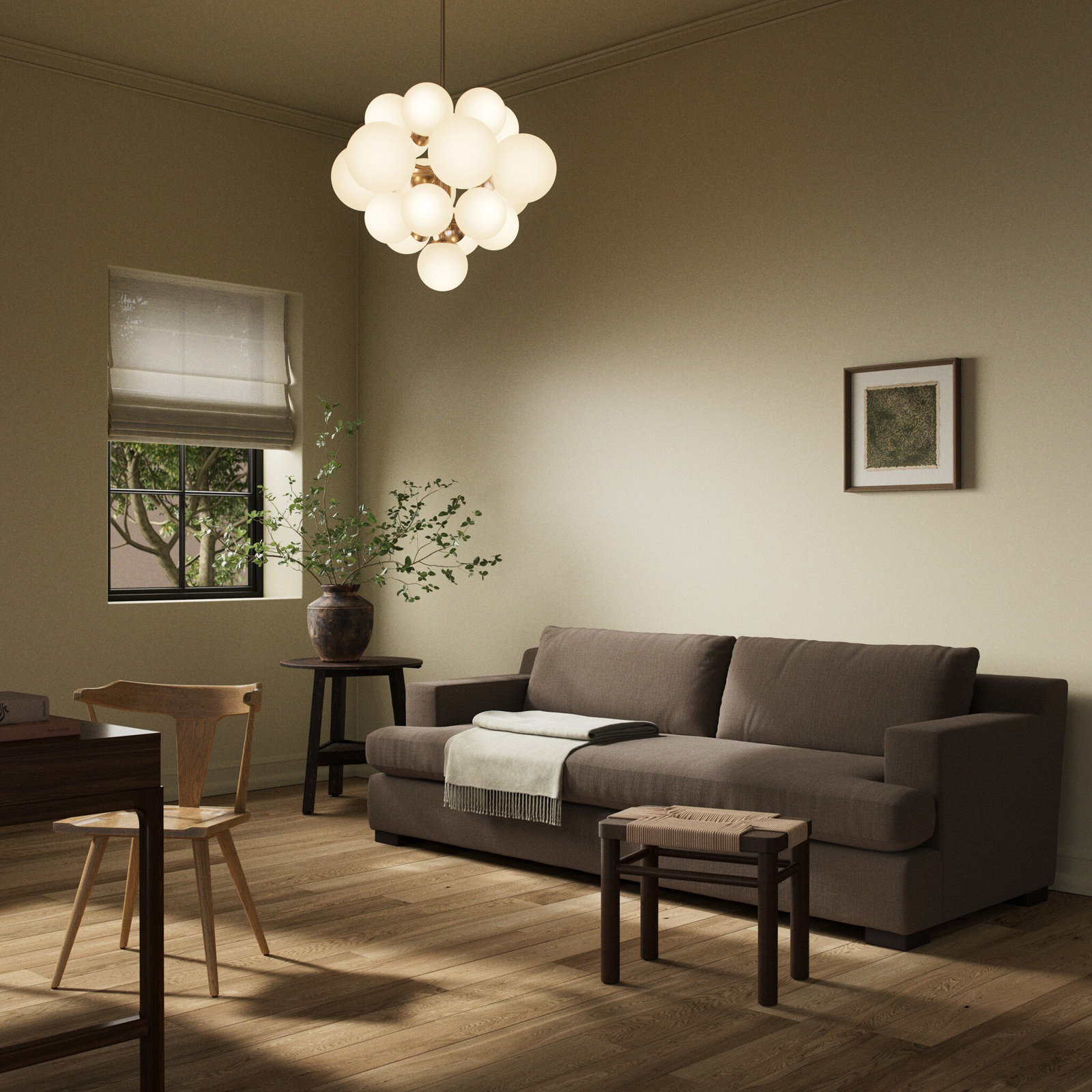 Jake Upholstered Sofa, 33" H x 96" W x 42.50" D, Savoy Coffee
