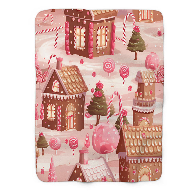 Couverture rose sherpa 1 pièce, L 50 po x L 60 po