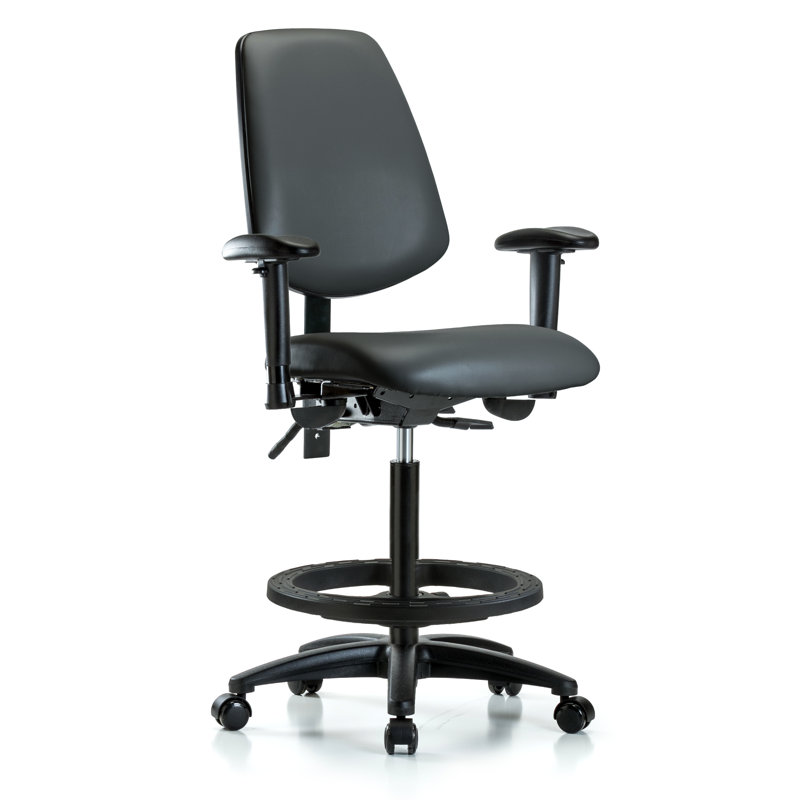 Chaise de travail ergonomique Kyell, Roulettes, Carbone, Oui