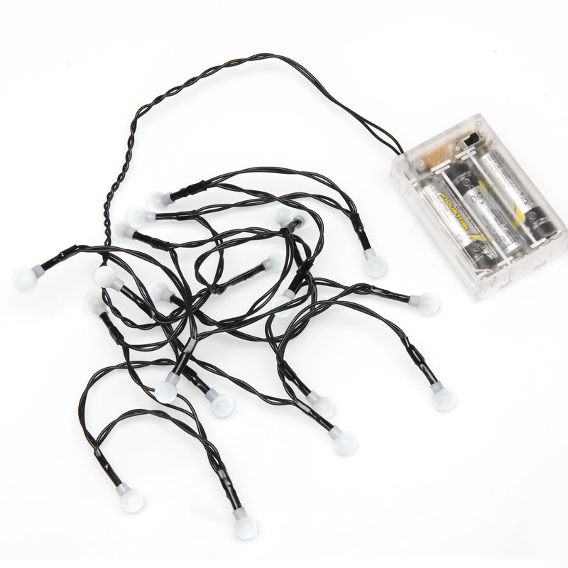 422cm LED Battery Powered 50 - Bulb Wide Angle LED String Light, White, 392 cm