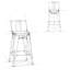 4 tabourets à hauteur de comptoir - Dossiers incurvés en métal et en bois et sièges solides pour un confort optimal Finition noire naturelle 4 tabourets de style industriel avec structure de siège de soutien du dossier en croisillon très stable