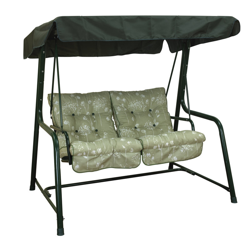 2 Person Porch Swing with Canopy, Grey, Grey, Grey