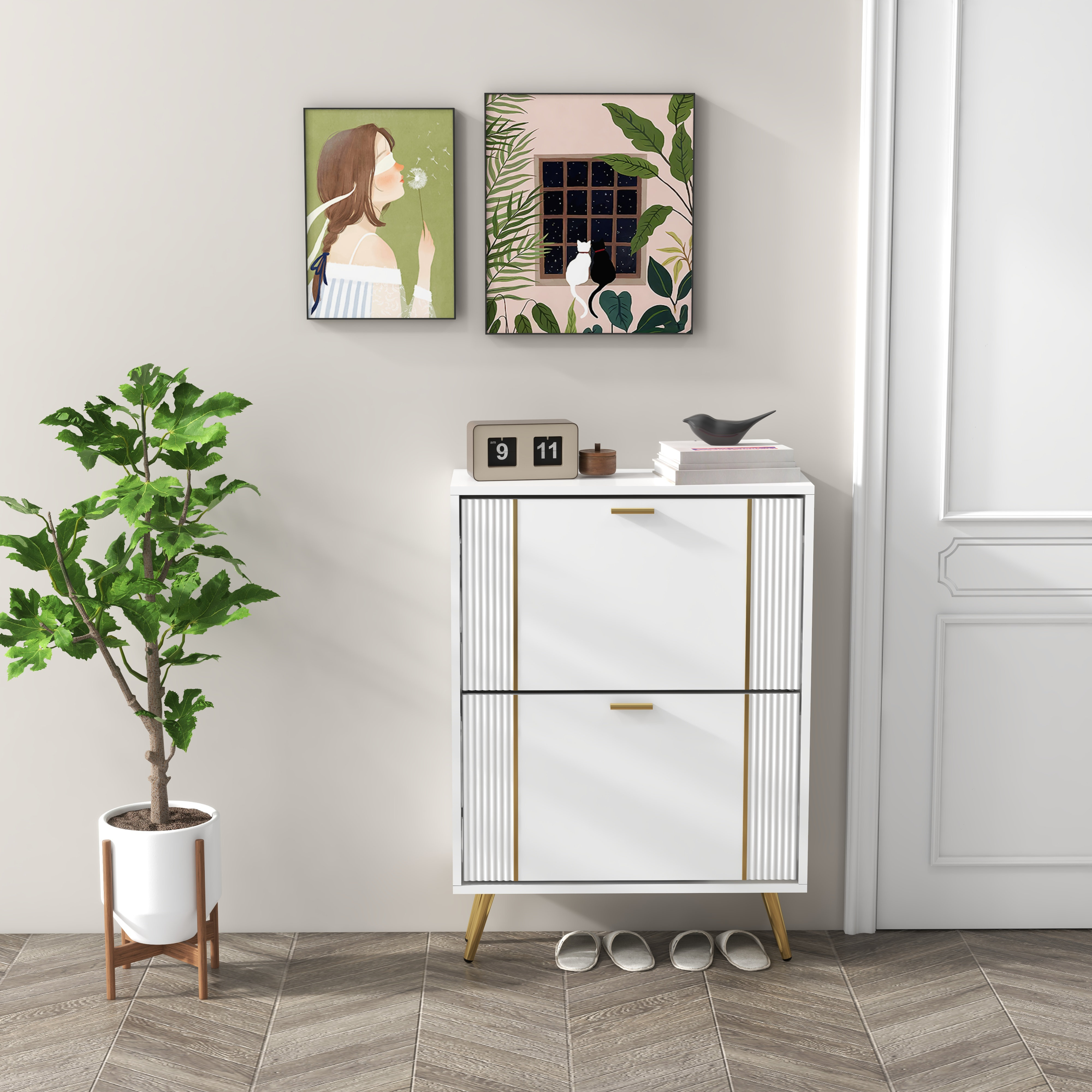 https://assets.wfcdn.com/im/25902126/compr-r85/2568/256843248/25w-flip-over-white-shoe-cabinet-with-gold-stripe2drawers-vertical-shoe-storage-at-the-entrance.jpg