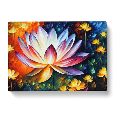 Painted Lotus Flower Vol.4 Abstract - Wrapped Canvas