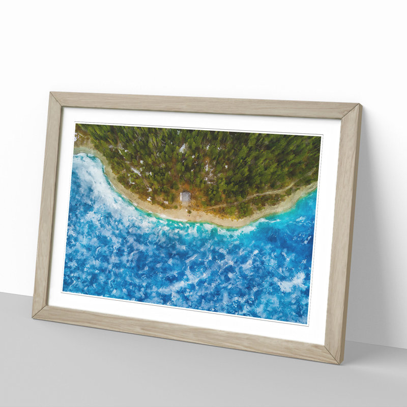 Beach in Canada - Picture Frame Painting, Oak Framed, 48cm H x 65cm W x 2cm D