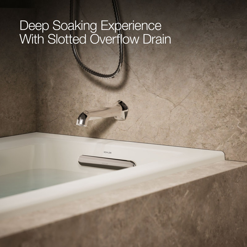 Archer® 60" x 30" Drop-in Whirlpool Bathtub, Biscuit, Right