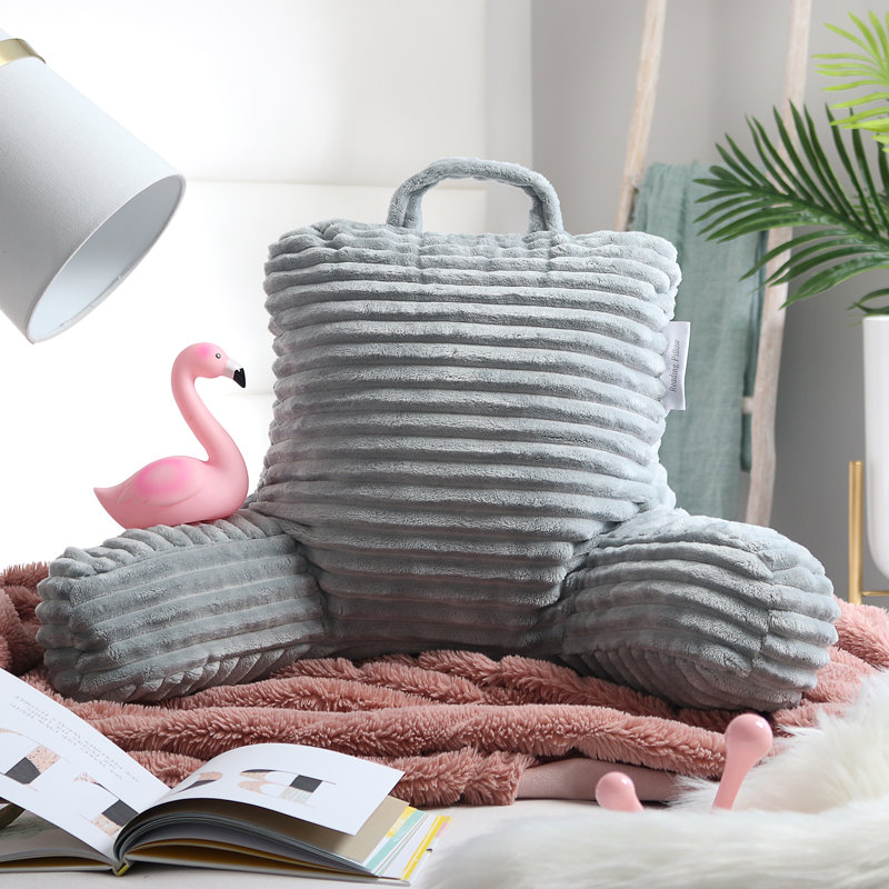 Coussin pour le dos, 17 po x 14 po, Gris argenté