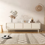 78.7"W Modern Storage TV Stand Beige Style Sideboard
