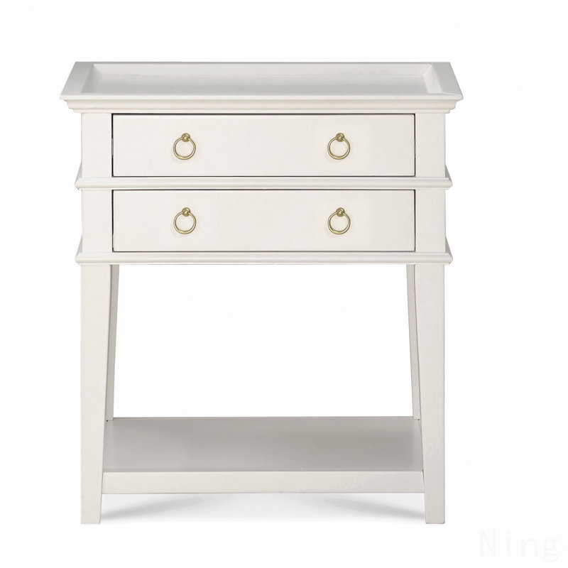 2-Drawer Tray Top Nightstand