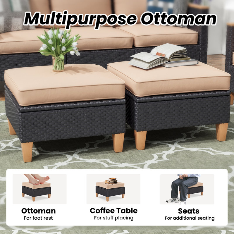 Belchertown Wicker Outdoor Patio Conversation Furniture Sectional Set