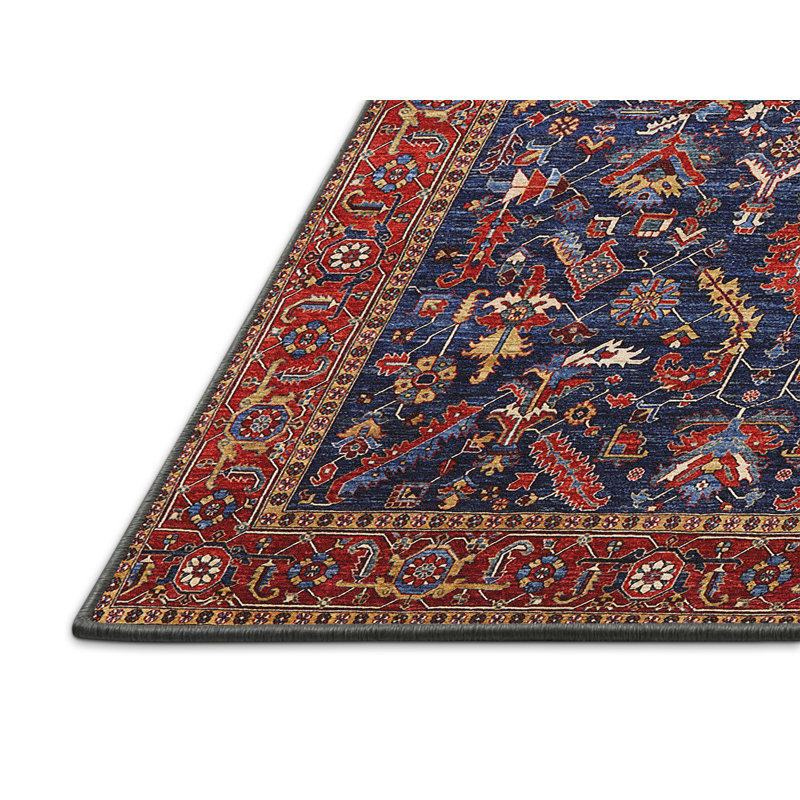Tapis oriental rouge et bleu, Rectangle 8 pi x 10 pi