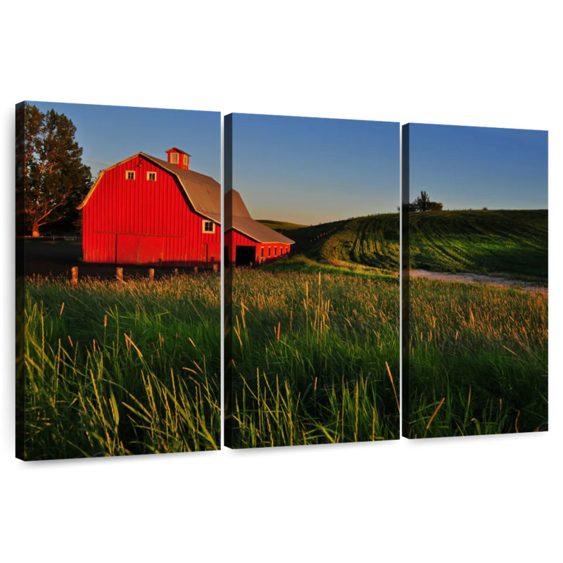 Lilie Countryside Red Barn, 28" H x 45" W