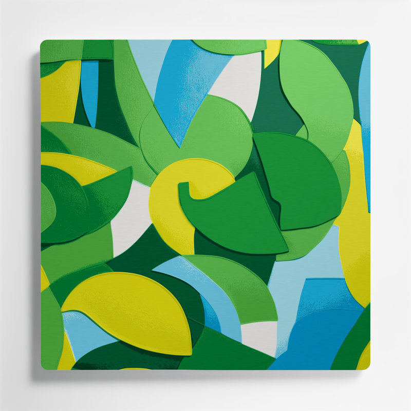 «Abstract Shapes 57», art mural en métal vert