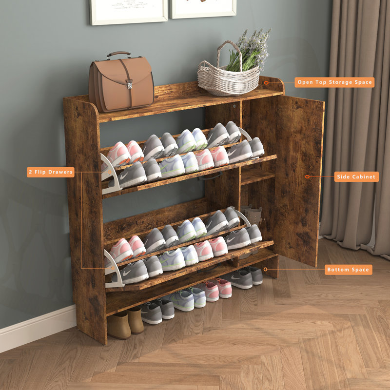 Spacious Shoe Cabinet with Adjustable Storage, Mirror, and Anti-Tipping Safety for Modern Entryways