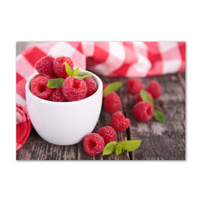 Raspberries In A Bowl - Wrapped Canvas Print