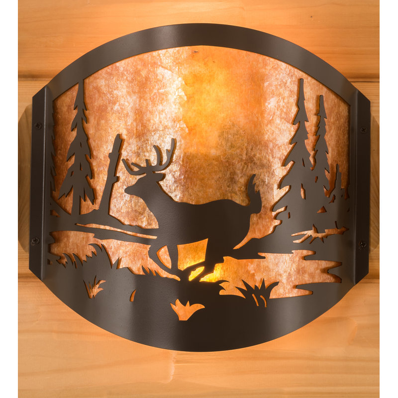 Deer At Lake 1 - Light Wall Sconce